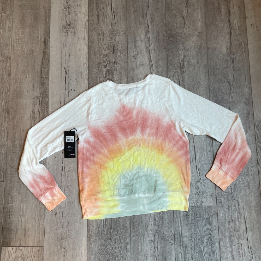 Wildfox Baggy Beach Jumper  Sweater Womens Small Tie Dye Rainbow Crew‎ Neck